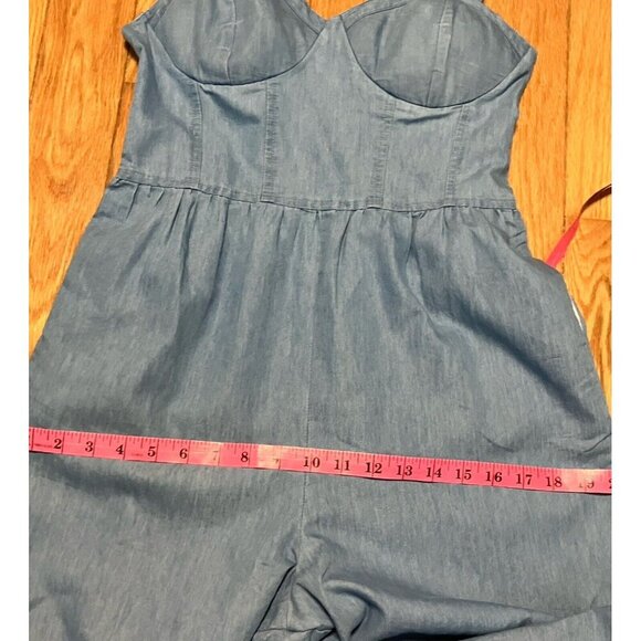 Band of the Free Jumpsuit Womens Small Blue Sweetheart Neckline Wide Leg Blue - Picture 10 of 12